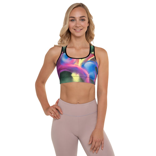 Padded Graffiti Sports Bra