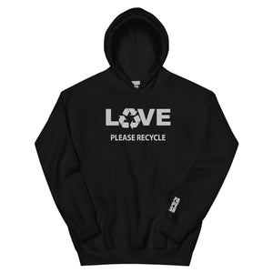 "Recycle Love" Embroidered Hoodie